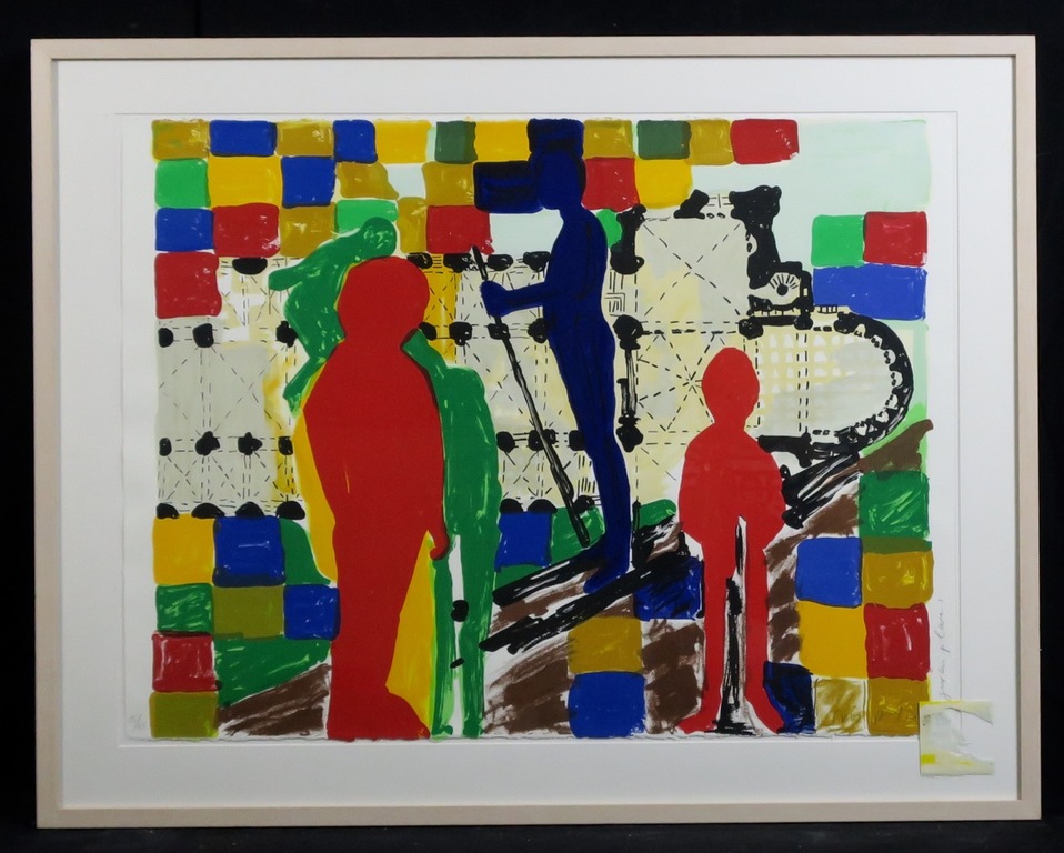 Cees Dolk: Zeefdruk, Figurenplan 1 - Ingelijst kopen? Bied vanaf 20!