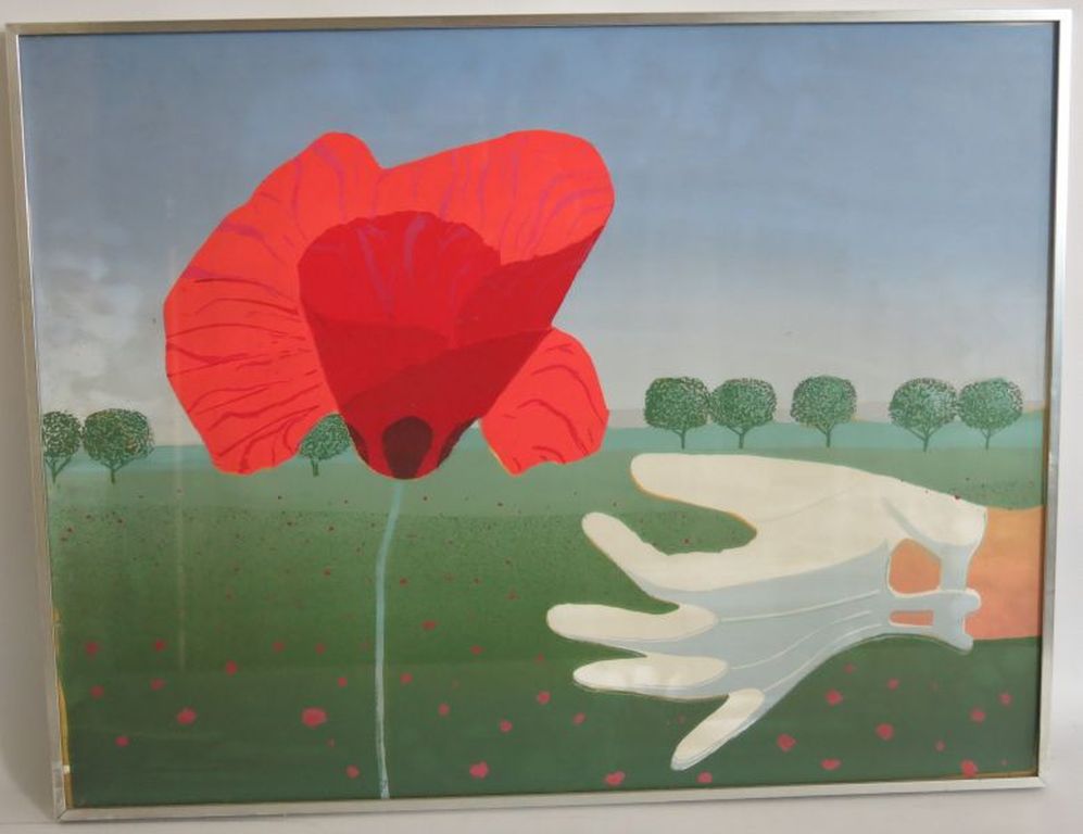 Jurjen Fontein: Zeefdruk, Klaproos (ingelijst) verkocht voor € 45!