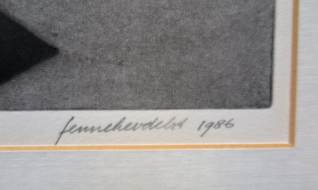 Fenneke van der Elst - Landschap - Kleurenets/passepartout 1986 - handgesigneerd kopen? Bied vanaf 1!