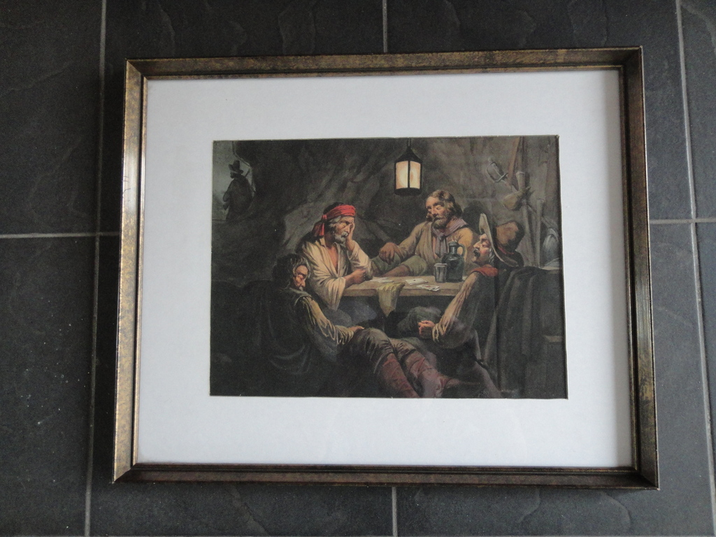 Gerrit Jan Derens (1831-1898) , aquarel, kaartspelende mannen kopen? Bied vanaf 1!