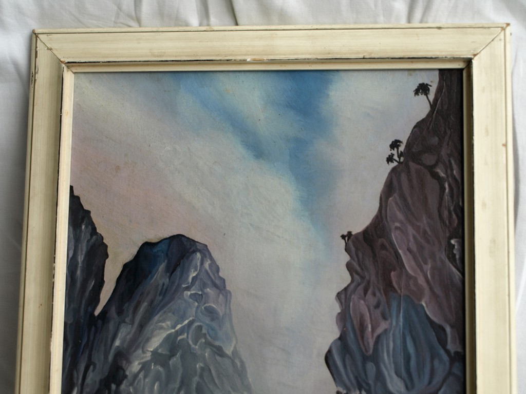 Ansèl : Olieverf op board , In de bergen – gesigneerd en ingelijst – 1962 kopen? Bied vanaf 1!