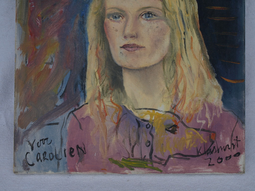 Peter Klashorst : Acrylverf op doek , Portret – Voor Carolien - 2000 kopen? Bied vanaf 50!