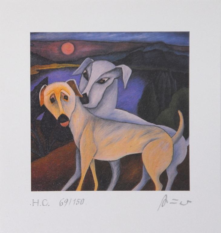 Hildegard Auer: Lithografie, Dogs kopen? Bied vanaf 10!