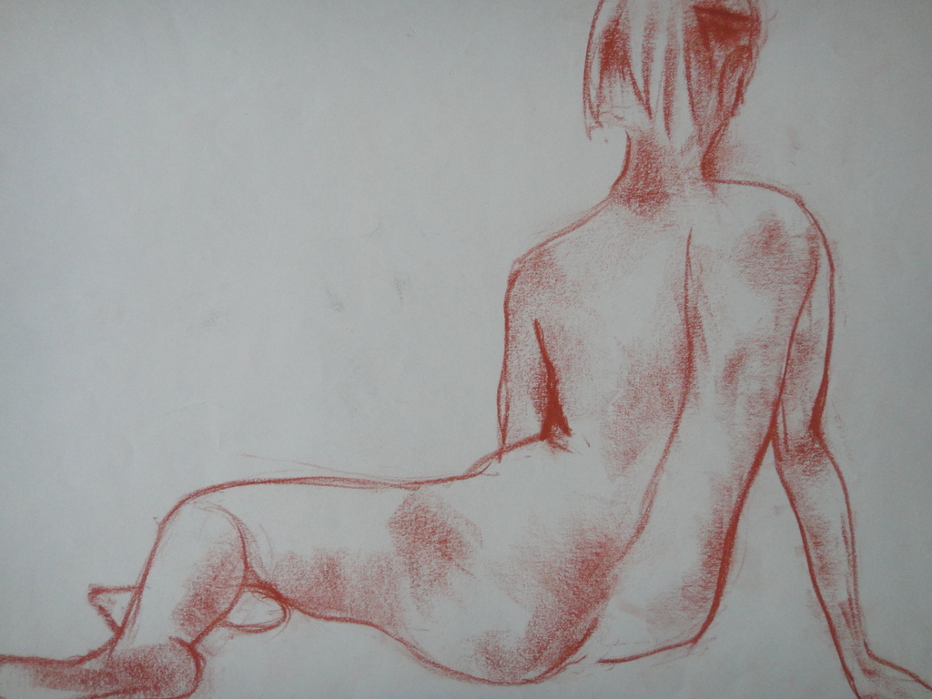 Jan (Johannes Maria) Groenestein (ta), tekening, zittend ruggelings naakt kopen? Bied vanaf 35!