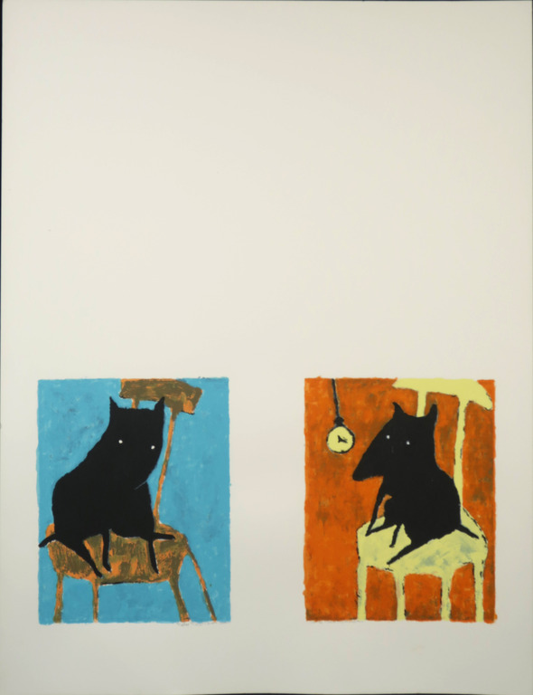 Peter Bastiaanssen: Zeefdruk, Blue Cat / Dog kopen? Bied vanaf 1!