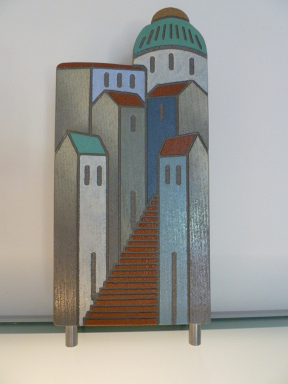 Stenen kunstwerk “Mediterraans Dorpsgezicht” kopen? Bied vanaf 1!