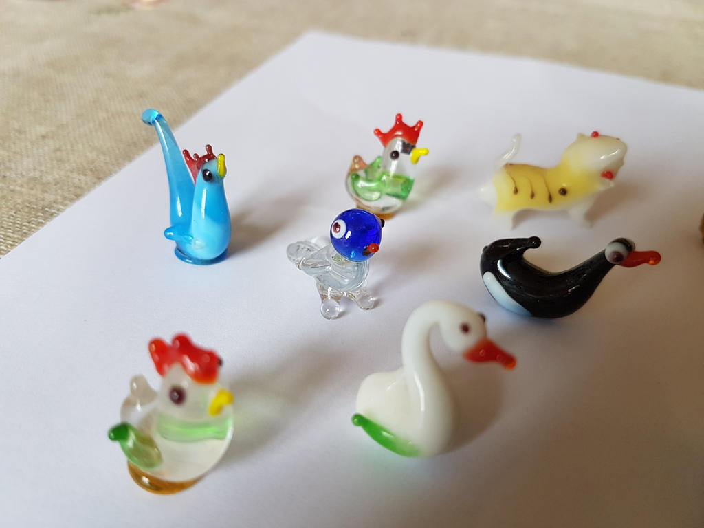 Miniature dieren in Murano glas- set van 10 pz assorted kopen? Bied vanaf 1!