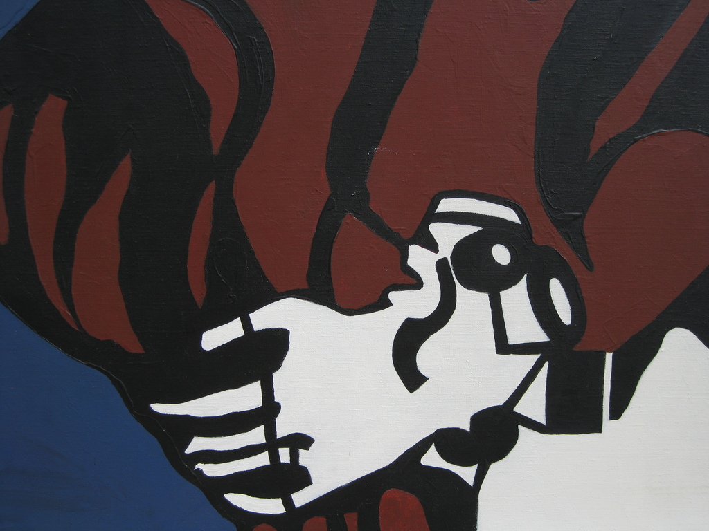 Eric Pool (1937-2012) - Acryl op doek - Hell's Angel 1994 kopen? Bied vanaf 1!