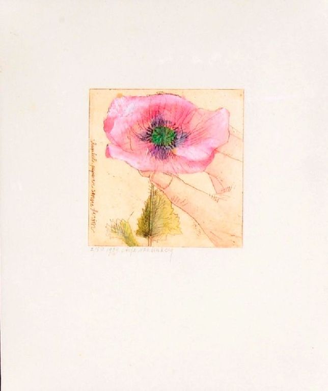 Arja van den Berg: Ets Aquatint, Klaproos kopen? Bied vanaf 50!