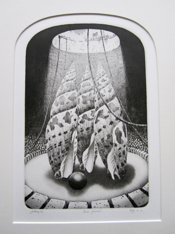 Gerard van Rooy: ets 'Drie gratiën'. verkocht voor € 50!