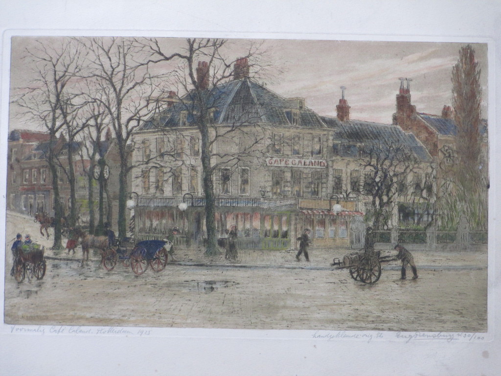 Eugene Rensburg, Café Caland Rotterdam, Kleurets verkocht voor € 50!