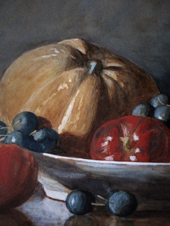 Schitterend 1906 realistisch Aquarel gevarieerd fruit stilleven gesigneerd  kopen? Bied vanaf 1!