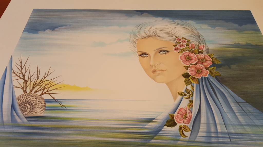 PIERRE BERTIN -FEMME AVEC FLEURS , grote kleurenlithografie, handgesigneerd kopen? Bied vanaf 1!