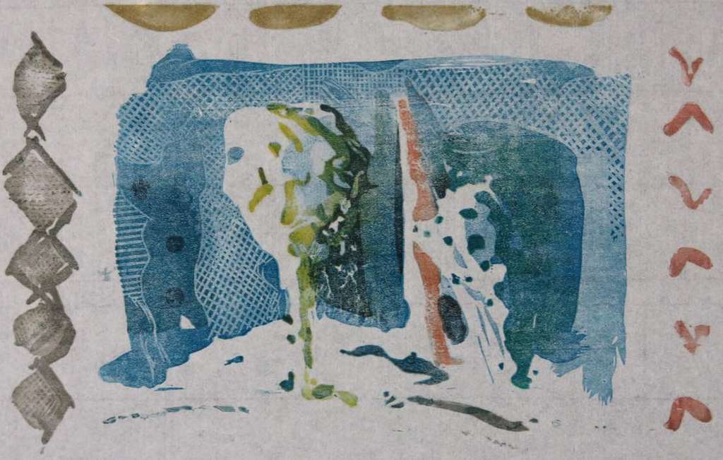 Leon Tebbe: Houtsnede, Landschap (blauw) kopen? Bied vanaf 1!