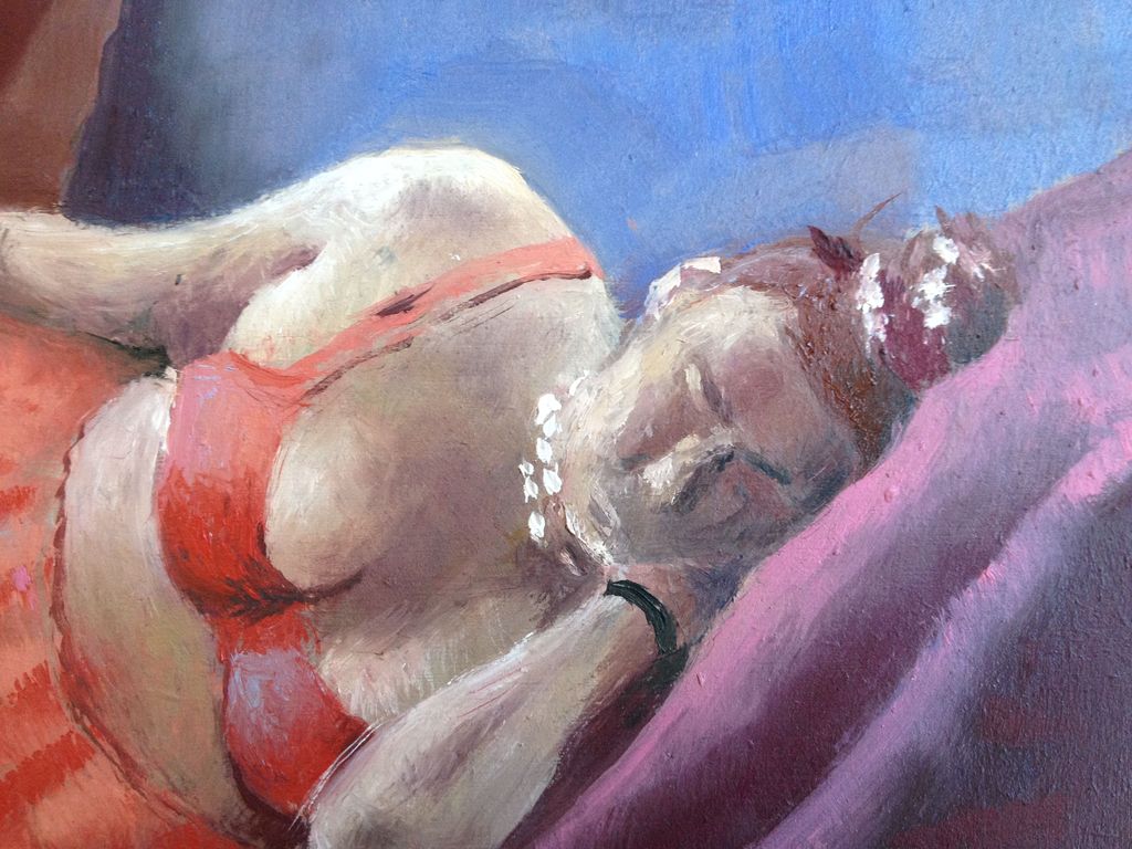 Sebastiaan Haykens, Rode Kimono, Olieverf op Paneel kopen? Bied vanaf 125!