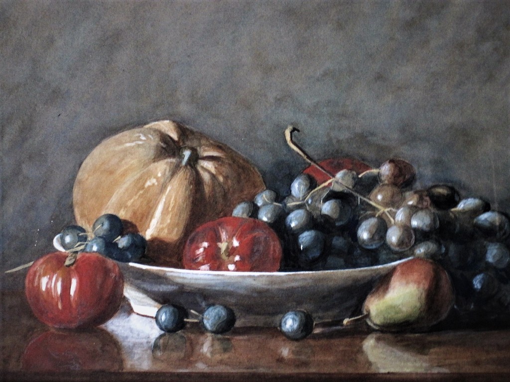 Schitterend 1906 realistisch Aquarel gevarieerd fruit stilleven gesigneerd  kopen? Bied vanaf 1!
