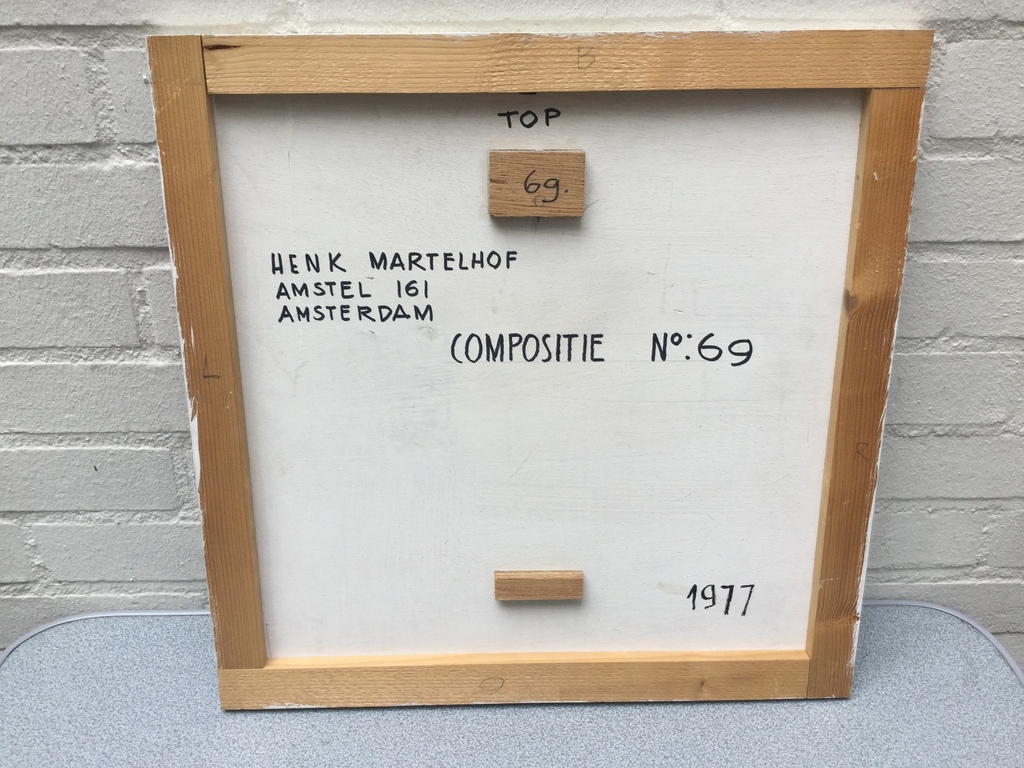 Henk Martelhof: Oil on board, Compositie No. 69, 1977 kopen? Bied vanaf 1!
