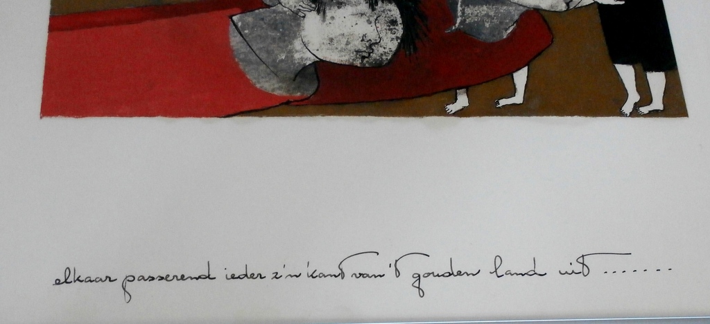 Ans Wortel - gemengde techniek: Elkaar passerend ieder .... - 1980 kopen? Bied vanaf 375!