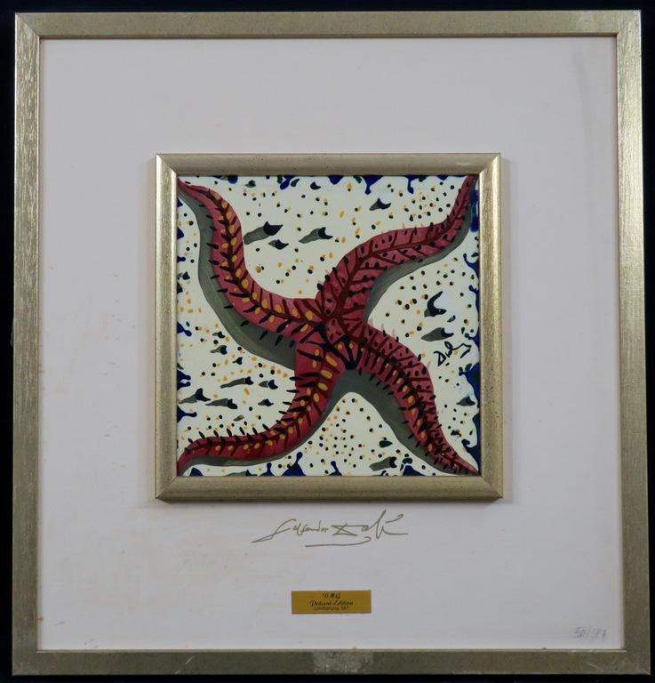Tegel van aardewerk met ontwerp van Salvador Dali, LÂ´Etoile de Mer - Ingelijst kopen? Bied vanaf 100!
