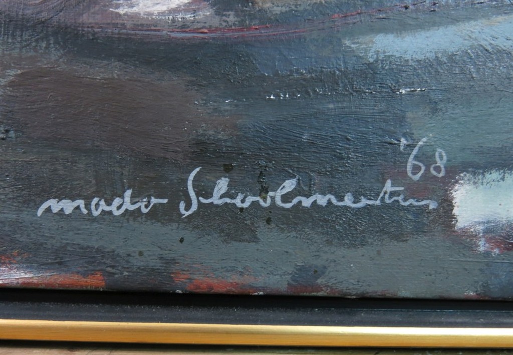 Mado Schoolmeesters: Olieverf op doek, Havengezicht - Ingelijst kopen? Bied vanaf 300!