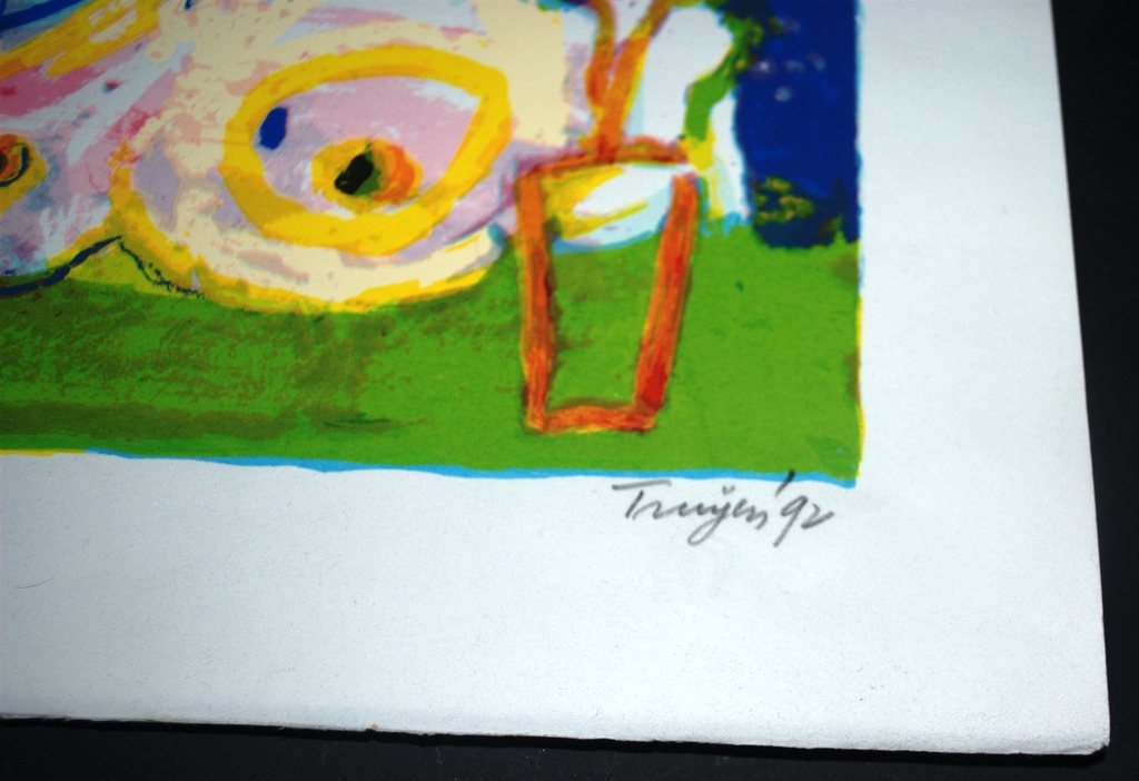 Vrouw met bloem - kleurenlitho - gesigneerd in potlood 1992 kopen? Bied vanaf 75!