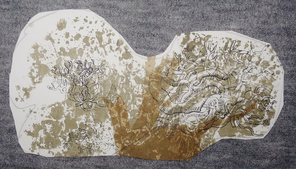 Kees Franse - 'Boom/groeistudie' - gemengde techniek - gesigneerd kopen? Bied vanaf 50!