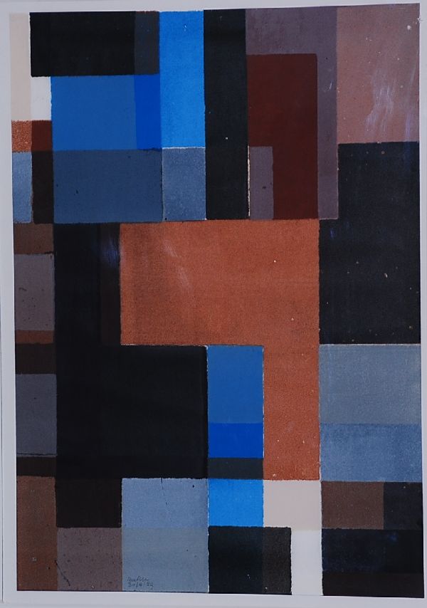 Willem van Malsen: Olieverf op papier. Abstracte compositie verkocht voor € 150!