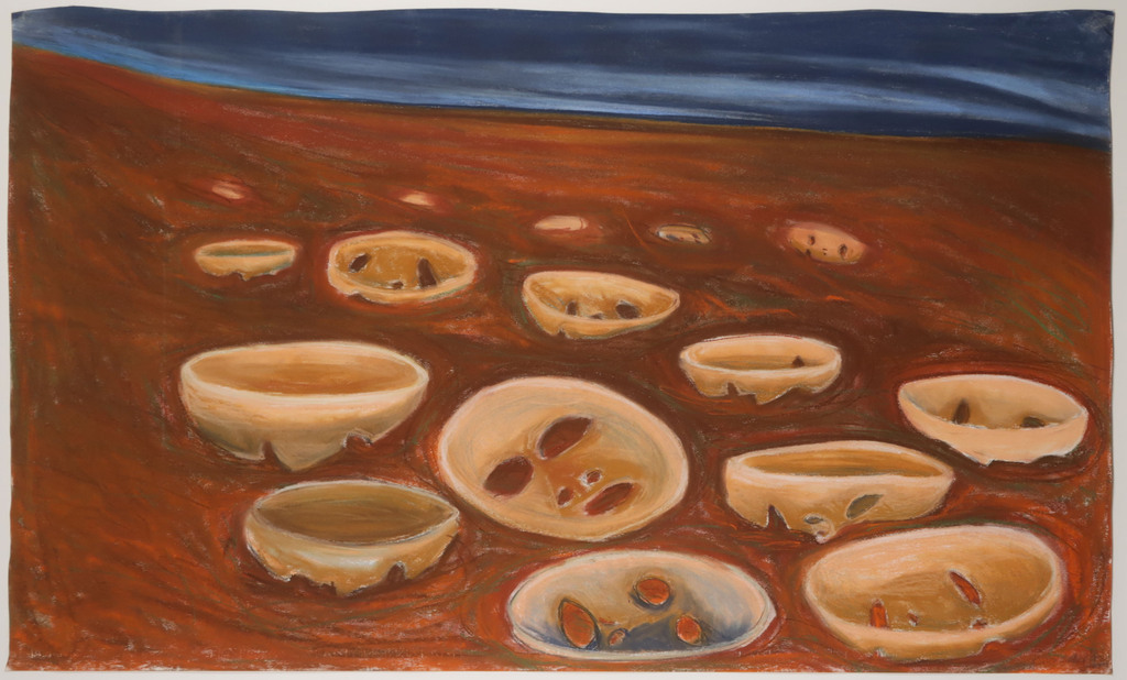 Jessica Muller: Krijttekening, The lost faces - Ingelijst (Groot) kopen? Bied vanaf 35!