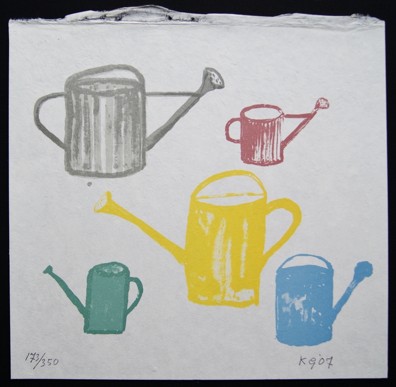 Klaas Gubbels litho 'Gieters' op handgeschept papier - 2007 kopen? Bied vanaf 145!