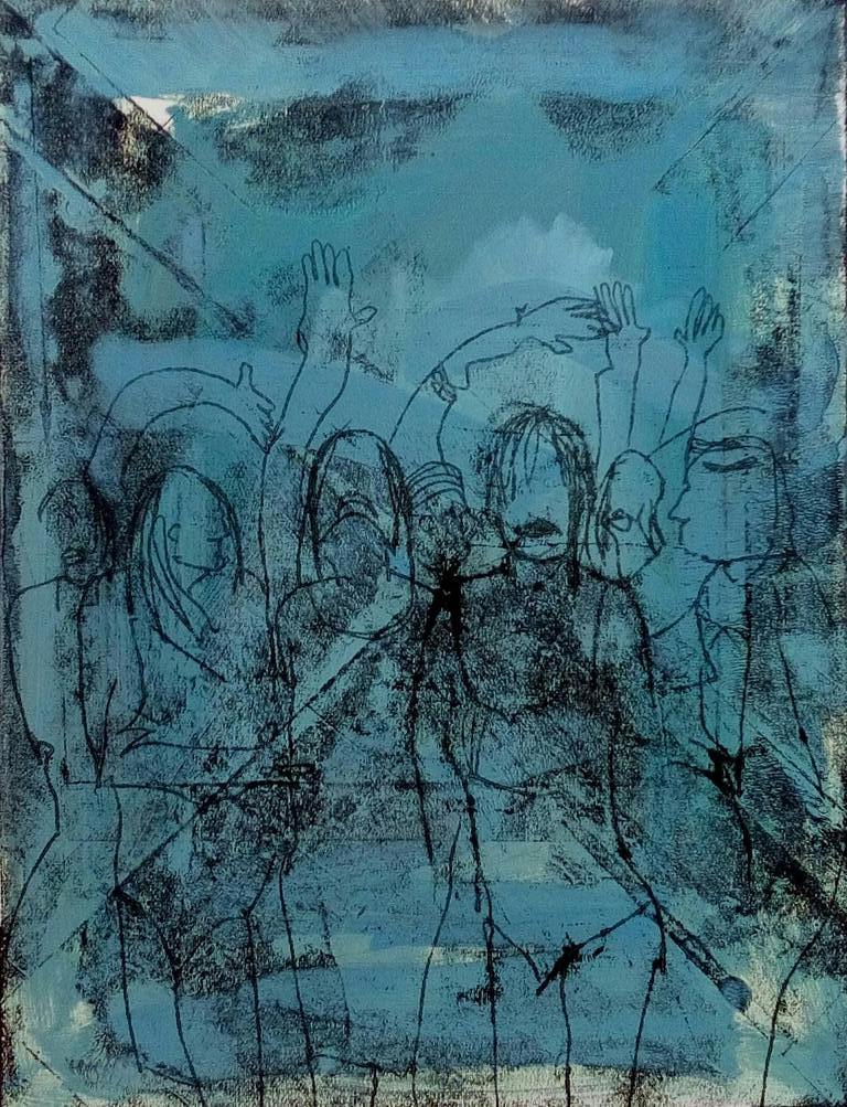 Sjer Jacobs: monotypie, Vrouwen - 1993 - Unica verkocht voor € 41!