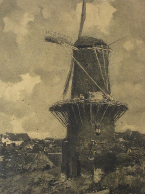 origi. Jacob Maris (1837-1899)  en Carel L. Dake ETS "de windmolen" gesigneerd  verkocht voor € 55!