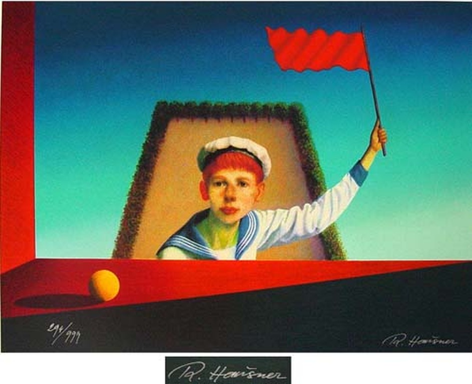 Rudolf Hausner - bij het raam naar binnen - kleurlithografie , kopen? Bied vanaf 75!