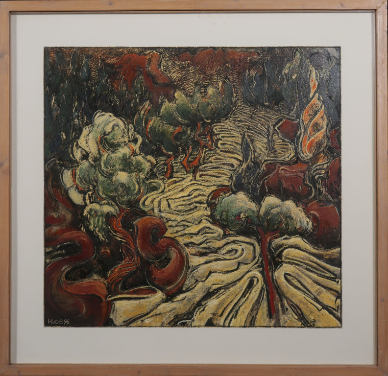 Hans van den Boogaard: Gemengde techniek op papier, Z.T. - Ingelijst verkocht voor € 480!