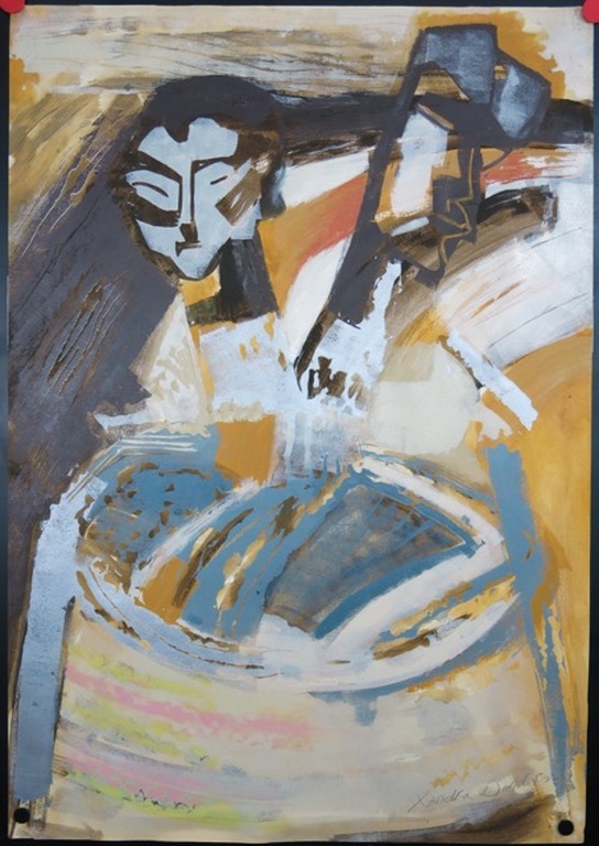 XANDRA DONDERS Gemengde techniek op papier(100x70cm)HEMELS PAAR II kopen? Bied vanaf 55!