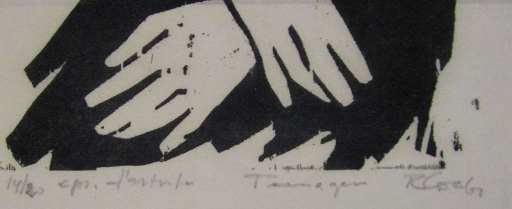 Rob Cox: Houtsnede 'Teenager', 1961, zeer goede staat kopen? Bied vanaf 47!