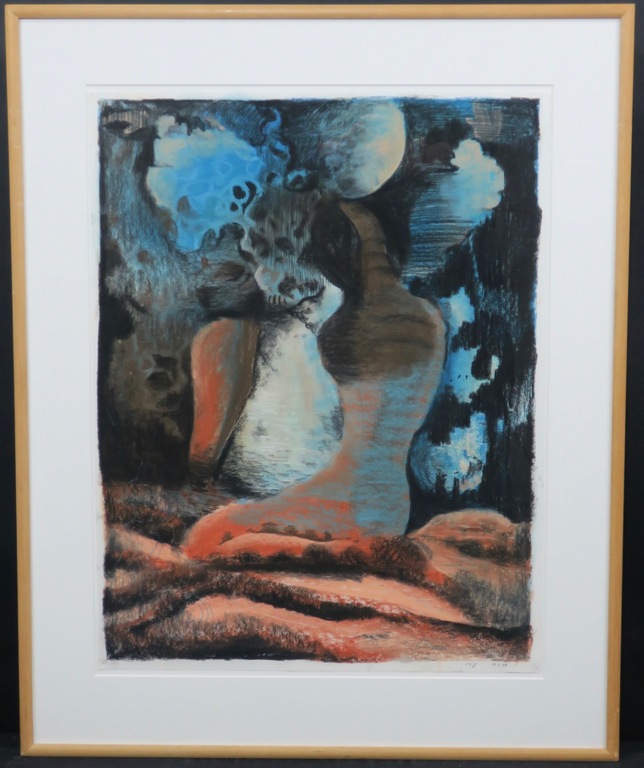 Nour Edinne Jarram: Pastel, Zonder titel -Ingelijst kopen? Bied vanaf 40!