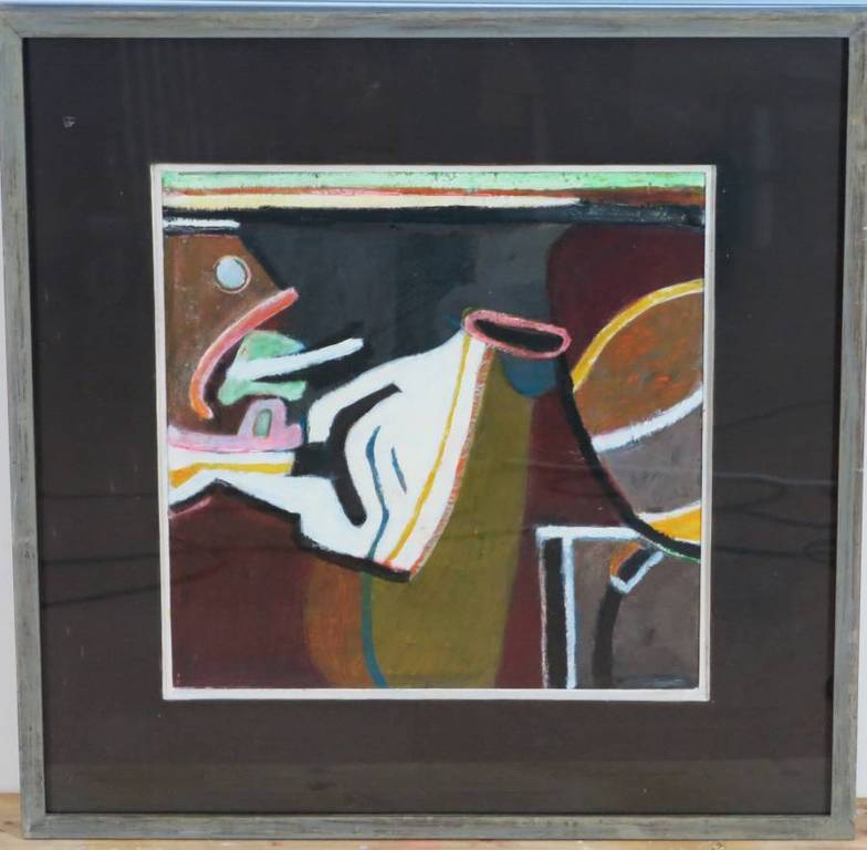 Wil van Leeuwen: Olieverf op board, Geabstraheerd stilleven - Ingelijst kopen? Bied vanaf 150!