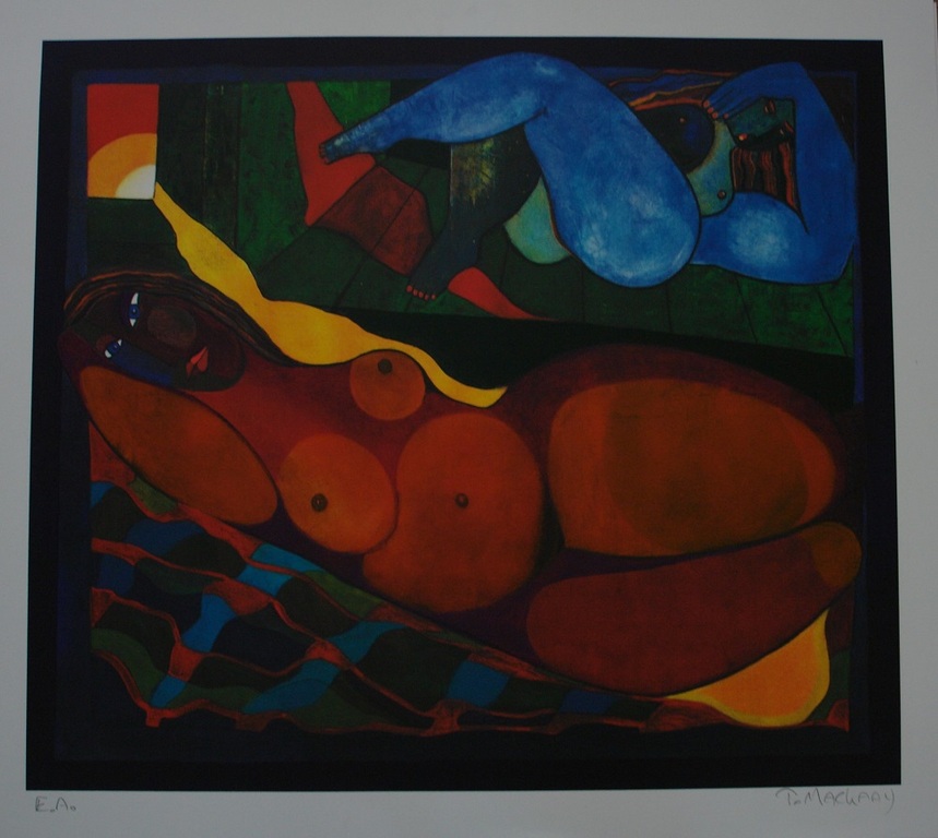 Theo Mackaay, prachtige zeefdruk op dik geschept papier. verkocht voor € 100!