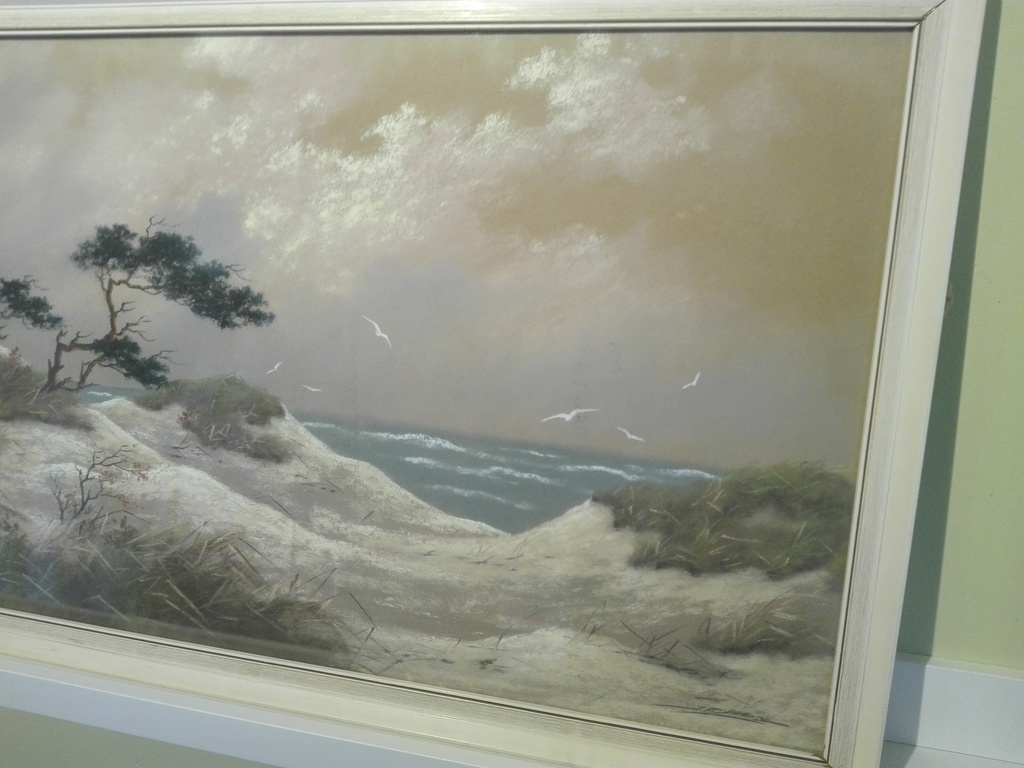 Gesigneerde krijttekening, strand & zeegezicht, onbekende kunstenaar kopen? Bied vanaf 1!