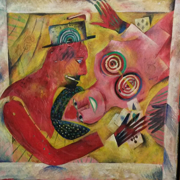 Jaap van der Pol, Olieverf op doek, 'King David' verkocht voor € 350!