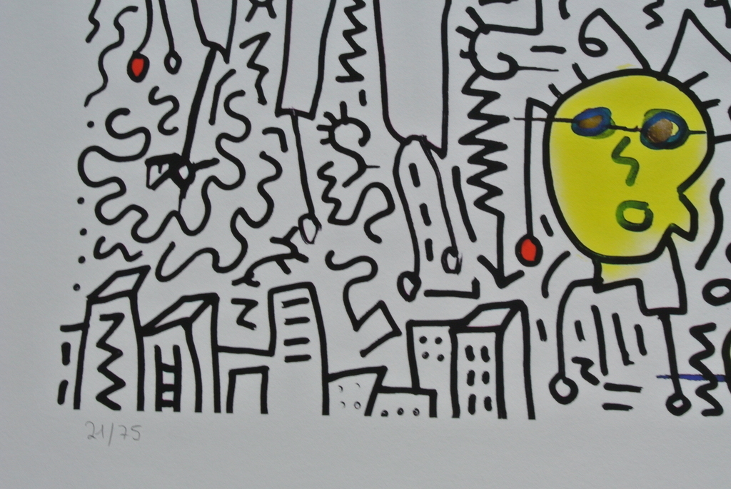 Paul Indrek Kostabi - Paul Kostabi. -Counting Backwards- Giclee 2013. Handgesigneerd.-Klassieker!- kopen? Bied vanaf 85!