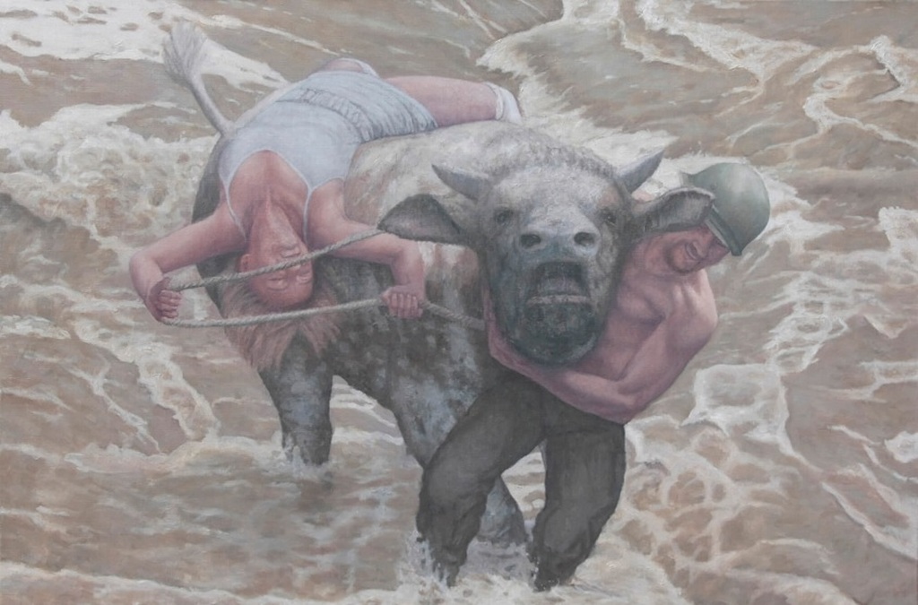 Erik Tierolf, Olieverf schilderij, Stier kopen? Bied vanaf 500!