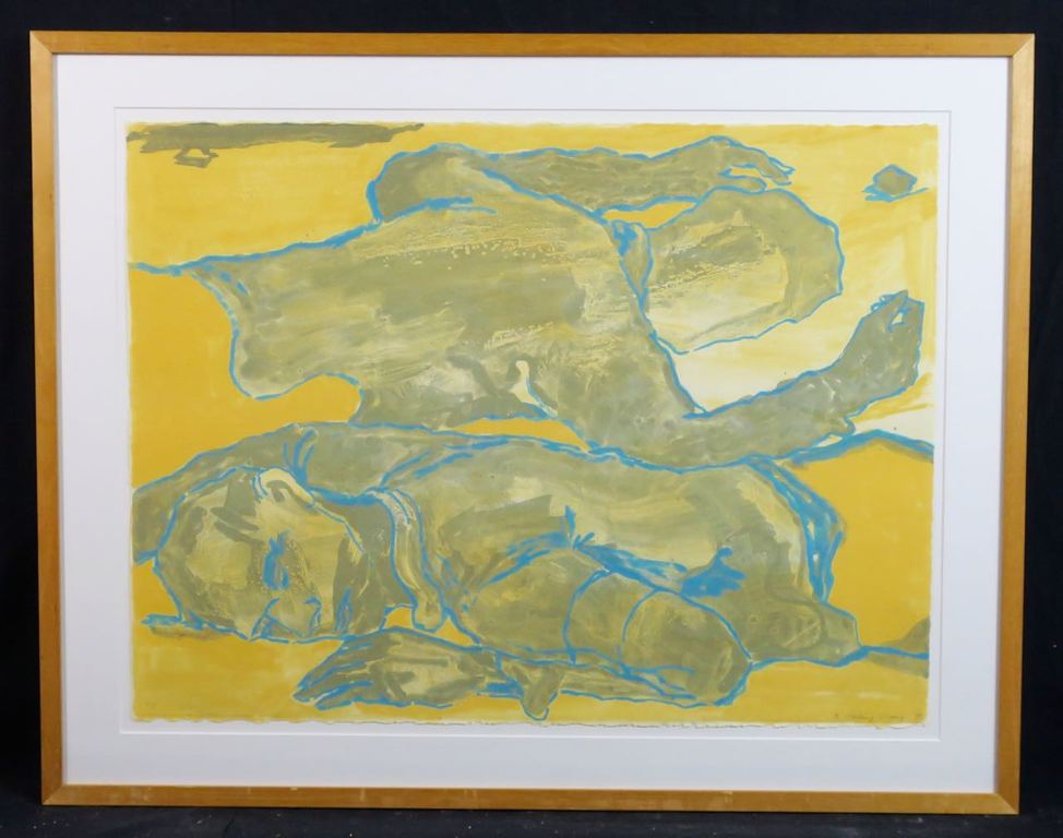 Koen Ebeling Koning: Litho, Twee figuren - Ingelijst kopen? Bied vanaf 20!