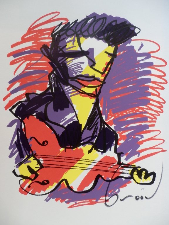 HERMAN BROOD, Gelimiteerde en HANDGESIGNEERDE Zeefdruk  ELVIS verkocht voor € 150!