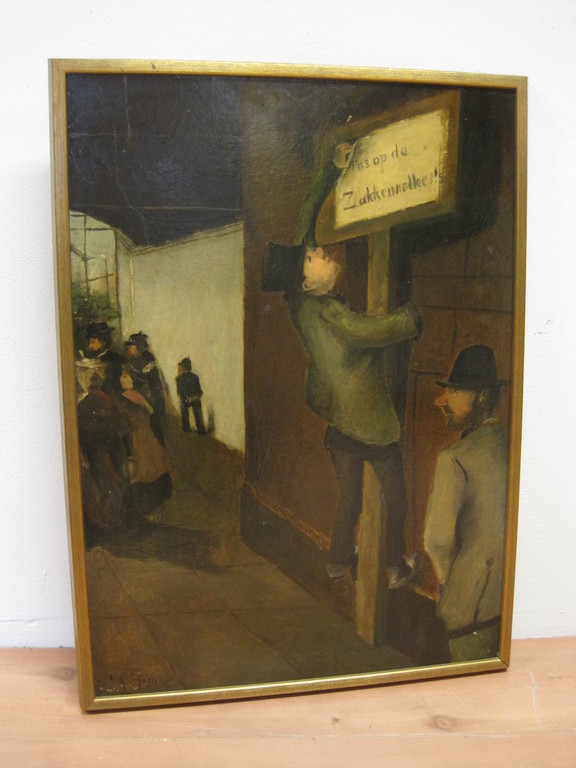 A.Stern -Joods/Duitse (post)impressionist "Waterlooplein Amsterdam" oliverf 1920 kopen? Bied vanaf 1!