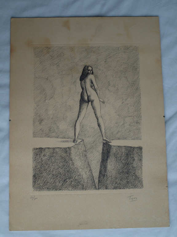 Topor: Ets , De gespleten vrouw – gesigneerd – ca 1970 kopen? Bied vanaf 50!