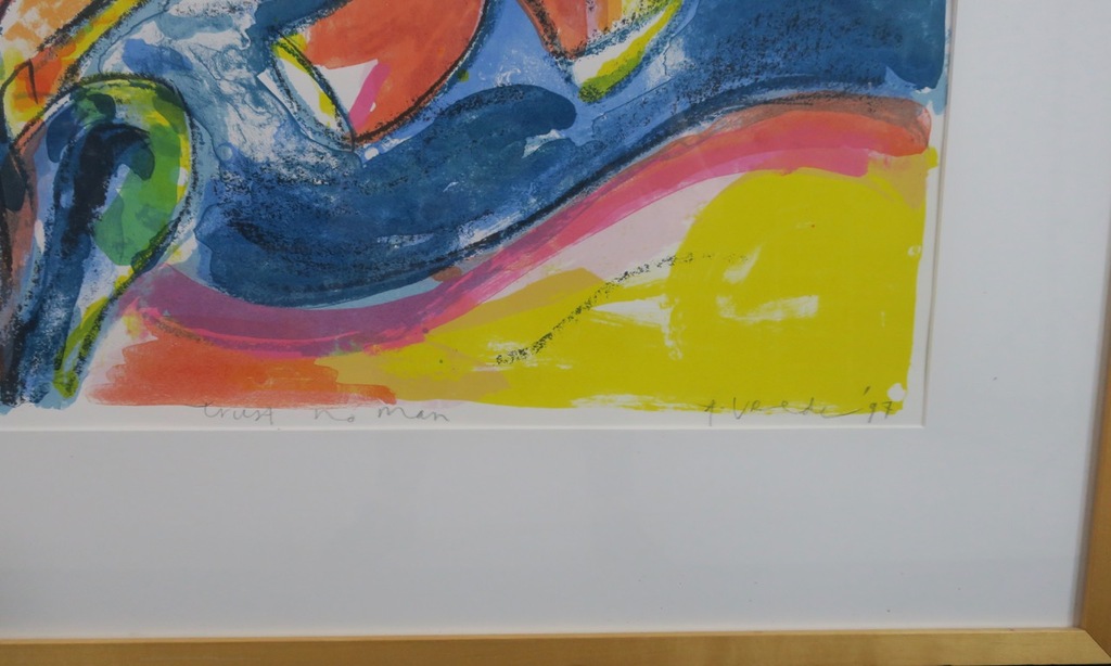 Anton Vrede: Litho, Trust no man - Ingelijst kopen? Bied vanaf 40!