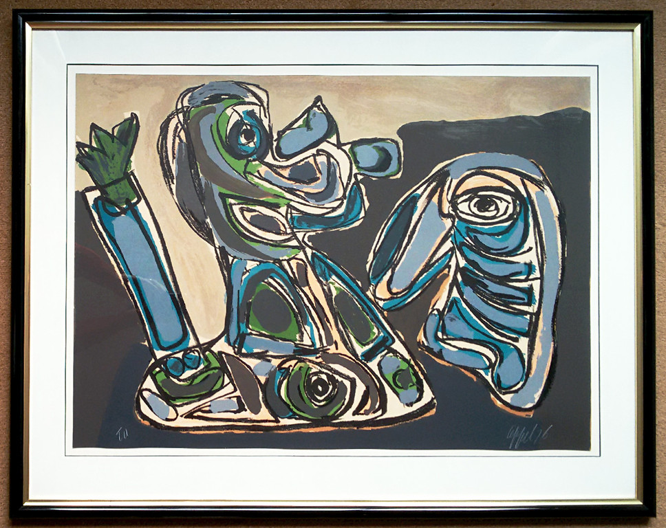Karel Appel - Personages, zeefdruk (mooi ingelijst, groot) kopen? Bied vanaf 1100!