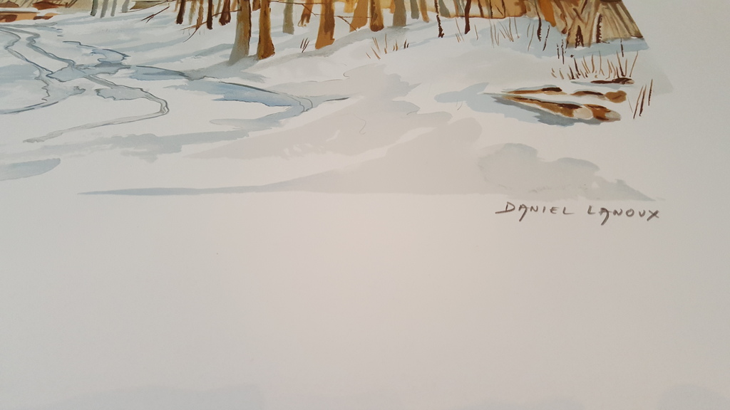 DANIEL LANOUX - CHALET EN HIVER, Lithografie, handgesigneerd, oplage 600 kopen? Bied vanaf 1!