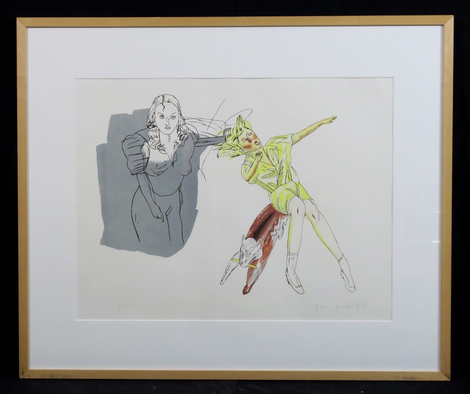 Pat Andrea: Litho, Zonder titel - Ingelijst verkocht voor € 70!